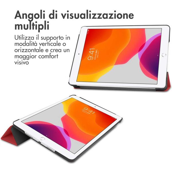 imoshion Coque tablette Trifold Apple iPad 9 (2021) 10.2 pouces / iPad 8 (2020) 10.2 pouces / iPad 7 (2019) 10.2 pouces - Rouge