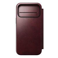 Nomad Étui de style livre folio moderne en cuir Horween avec MagSafe Apple iPhone 17 Pro Max - Burgundy