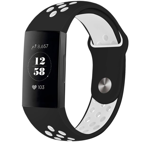 imoshion Bracelet sportif en silicone Fitbit Charge 3 / 4 - Noir / Blanc