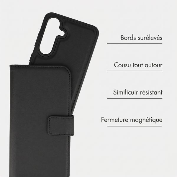 imoshion Étui portefeuille luxe 2-en-1 amovible Samsung Galaxy S25 - Noir