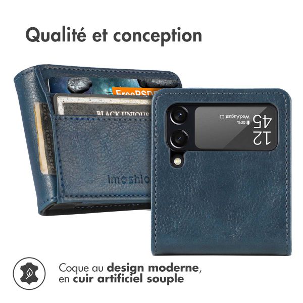 imoshion Étui de télephone portefeuille Luxe Samsung Galaxy Z Flip 4 - Bleu foncé