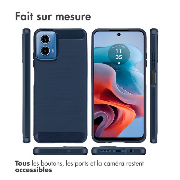 imoshion Coque Brushed Motorola Moto G34 - Bleu foncé