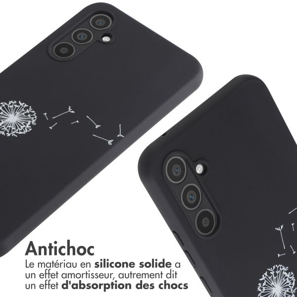 imoshion Coque design en silicone avec cordon Samsung Galaxy A34 (5G) - Dandelion Black