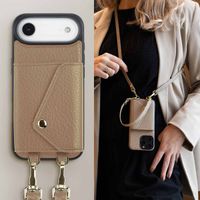 Selencia Coque de télephone Sera avec cordon et porte-cartes enveloppe Apple iPhone Air - Taupe
