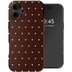 Selencia Coque arrière Vivid Apple iPhone 16 - Happy Dots Chocolate