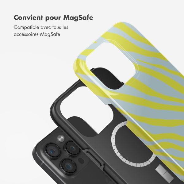 Selencia Coque arrière Vivid avec MagSafe Apple iPhone 15 Pro - Zebra Winter Sky Titanium Yellow