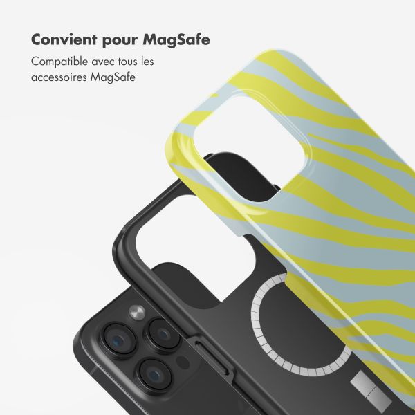 Selencia Coque arrière Vivid Tough avec MagSafe iPhone 15 Pro - Zebra Winter Sky Titanium Yellow