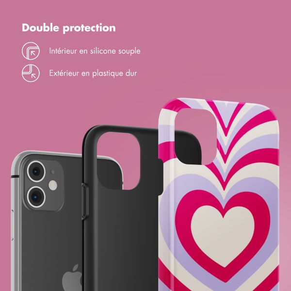 Selencia Coque arrière Vivid Apple iPhone 11 - Double Hearts Rubine Red Lilac