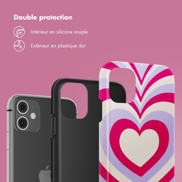 Selencia Coque arrière Vivid Tough iPhone 11 - Double Hearts Rubine Red Lilac