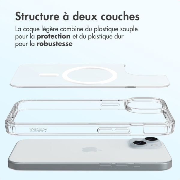 Accezz Coque arrière Xtreme Impact avec MagSafe Apple iPhone 15 - Transparent