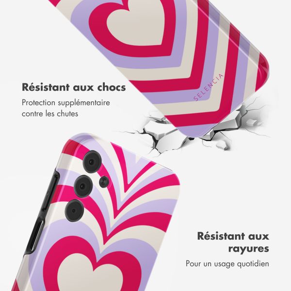 Selencia Coque arrière Vivid Samsung Galaxy A15 (5G) - Double Hearts Rubine Red Lilac