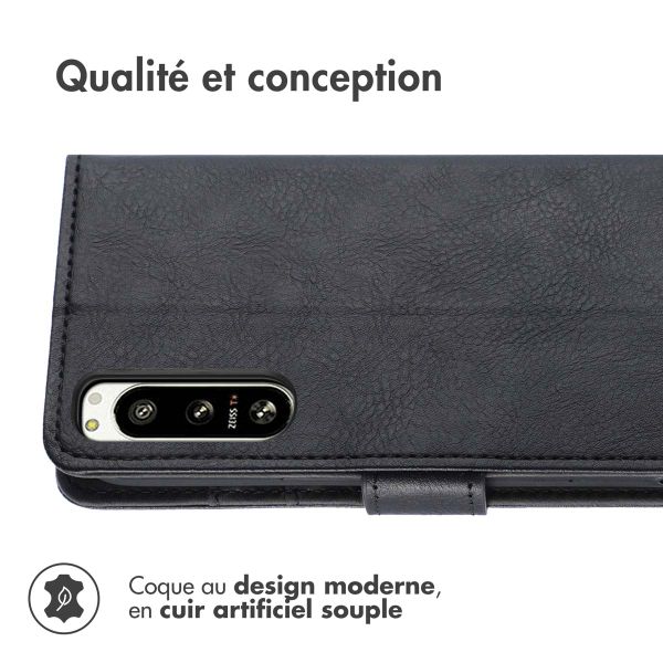 imoshion Étui de téléphone portefeuille Luxe Sony Xperia 5 IV - Noir