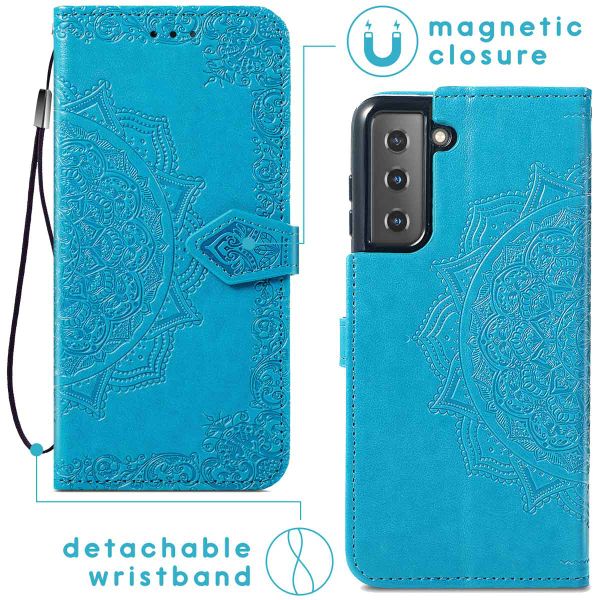 imoshion Etui de téléphone portefeuille Mandala Samsung Galaxy S22 - Turquoise