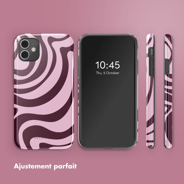 Selencia Coque arrière Vivid Apple iPhone 11 - Wavy Swirl Pink Plum