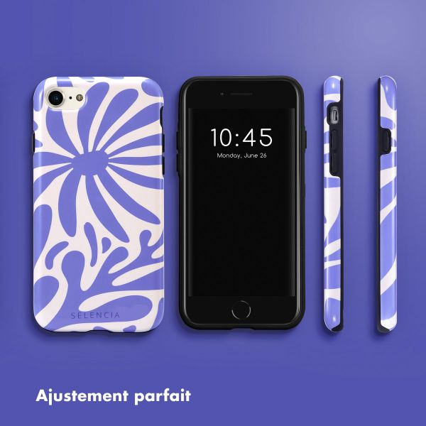 Selencia Coque arrière Vivid Apple iPhone SE (2022 / 2020) / 8 / 7 / 6(s) - Modern Bloom Sapphire Blue