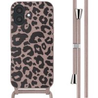 imoshion Coque design en silicone avec cordon Apple iPhone 16 - Animal Pink
