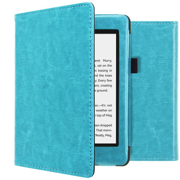 imoshion Étui de liseuse en cuir végan Kindle Paperwhite 4 - Bleu