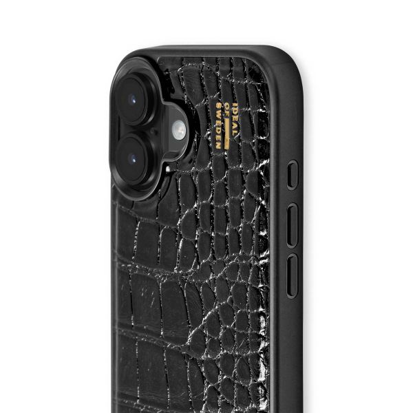 iDeal of Sweden Coque MagSafe en cuir végétalien Apple iPhone 17 - Black Croco