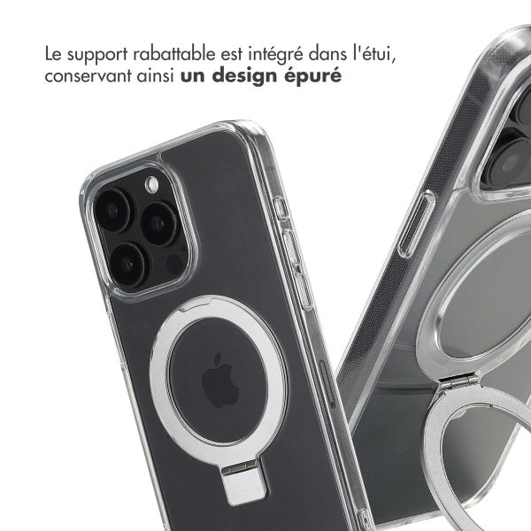 Accezz Coque Ring Stand avec MagSafe Apple iPhone 15 Pro Max - Transparent