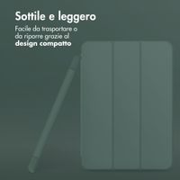 Accezz Coque tablette portefeuille Smart Silicone Samsung Galaxy Tab A9 8.7 pouces - Vert foncé