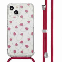 imoshion Coque Design avec cordon Apple iPhone 14 - Dusty Rose Connected Hearts