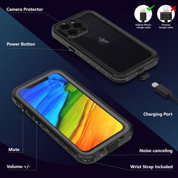 Redpepper Coque imperméable Dot Plus Apple iPhone 13 Pro - Noir