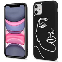 imoshion Coque Design iPhone 11 - Visage abstrait - Blanc / Noir