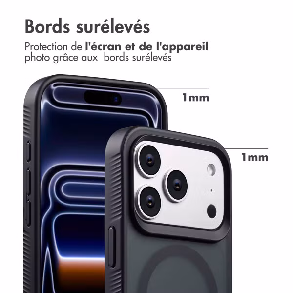 Accezz Coque Givrée Robuste avec MagSafe Apple iPhone 17 Pro - Noir