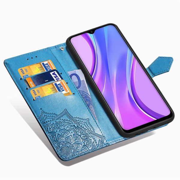 Etui de téléphone portefeuille Mandala Xiaomi Redmi 9