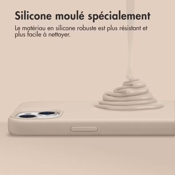 Accezz Coque Liquid Silicone avec MagSafe Apple iPhone 15 - Stone