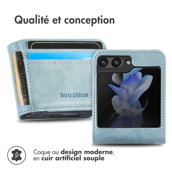 imoshion Étui de télephone portefeuille Luxe Samsung Galaxy Z Flip 5 - Bleu clair