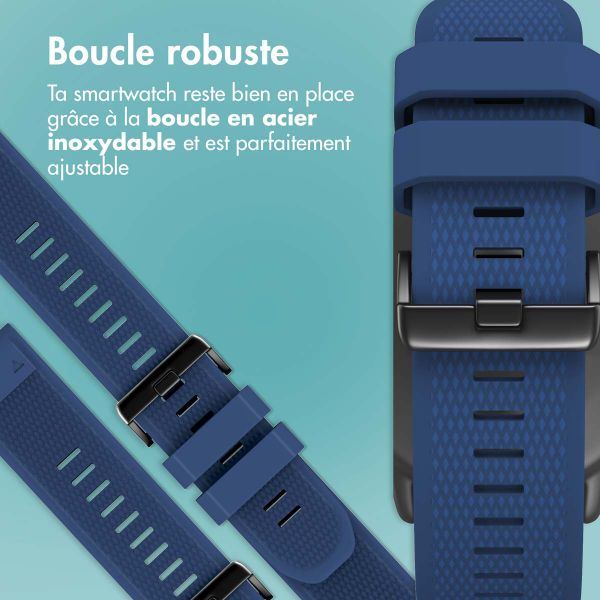 imoshion Bracelet QuickFit® en silicone  - Connexion Garmin 22 mm - Bleu foncé