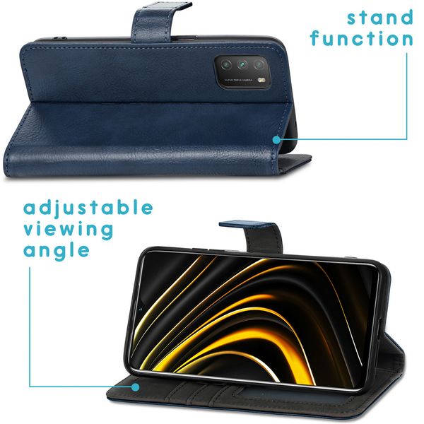 imoshion Étui de télephone portefeuille de luxe Xiaomi Poco M3 - Bleu foncé