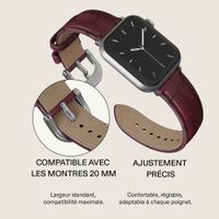 Burga Bracelet en cuir véritable Apple Watch | 38/40/41/42 mm - Mobwife / Silver