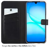 Selencia Étui portefeuille en cuir véritable Samsung Galaxy A17 - Noir