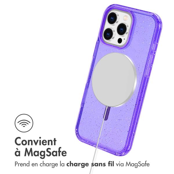 imoshion Coque Pailletée avec MagSafe Apple iPhone 16 Pro - Paillettes Violet