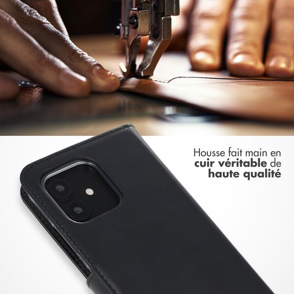 Selencia Étui portefeuille en cuir véritable Fairphone 6 - Noir