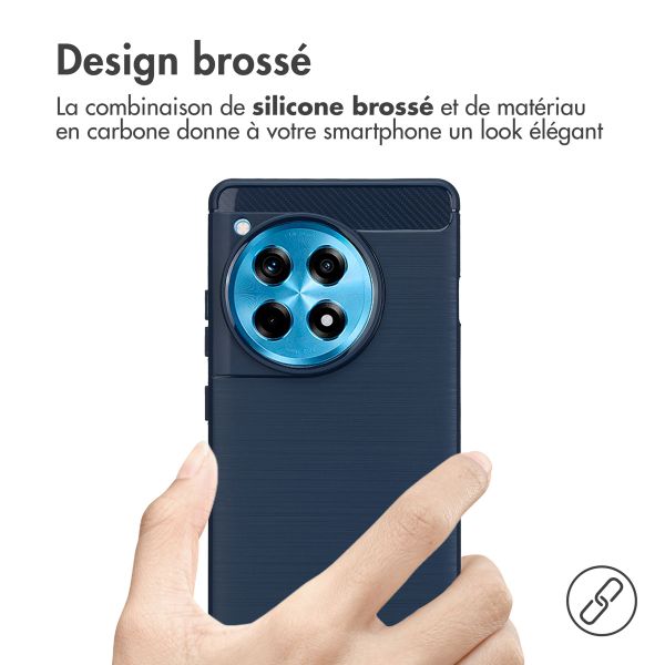 imoshion Coque Brushed OnePlus 12R - Bleu foncé