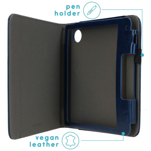 imoshion Étui de liseuse portefeuille en cuir végan Tolino Vision 6 - Bleu foncé