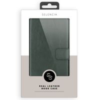 Selencia Étui portefeuille en cuir véritable Apple iPhone 12 (Pro) - Vert