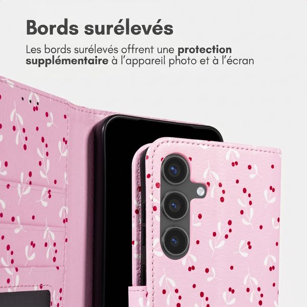 imoshion Étui de télephone portefeuille Design Samsung Galaxy S24 - Blush Berries