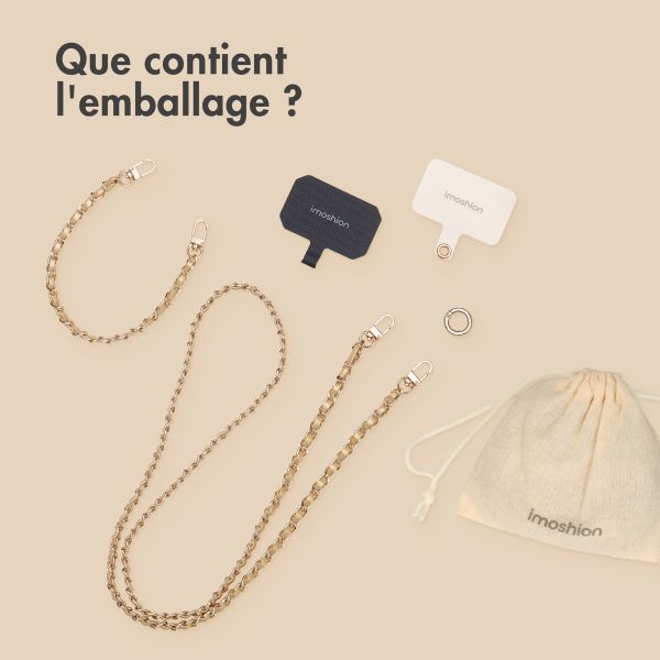 imoshion Ensemble de cordons de téléphone en cuir PU – Champagne