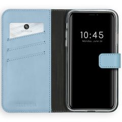 Selencia Étui portefeuille en cuir véritable Apple iPhone 11 - Air Blue