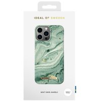 iDeal of Sweden Coque Fashion iPhone 13 Pro Max - Mint Swirl Marble