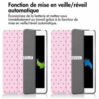 imoshion Coque tablette Design Trifold Apple iPad 9 (2021) 10.2 pouces / iPad 8 (2020) 10.2 pouces / iPad 7 (2019) 10.2 pouces - Happy Dots