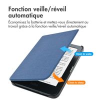 imoshion Étui de liseuse portefeuille Canvas Kobo Clara 2E / Tolino Shine 4 - Bleu foncé