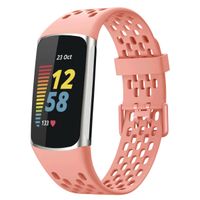 imoshion Bracelet de sport en silicone avec trous Fitbit Charge 5 / Charge 6 - Pêche