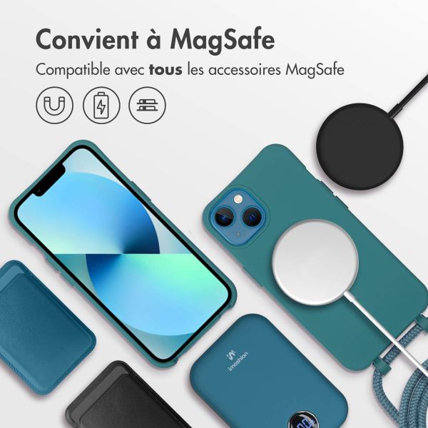 imoshion Coque de couleur avec cordon amovible MagSafe iPhone 13 - Dark Green