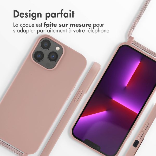 imoshion ﻿Coque en silicone avec cordon Apple iPhone 13 Pro Max - Sand Pink