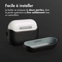 Accezz Coque en Cuir véritable Apple AirPods Pro 3 - Noir
